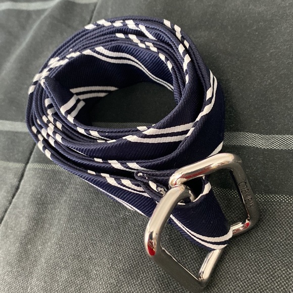 Crémieux double-d navy and white stripes canvas belt - Picture 16 of 17